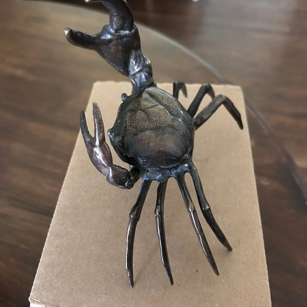 Vintage Bronze Crab Sculpture‎ Paperweight Figurine